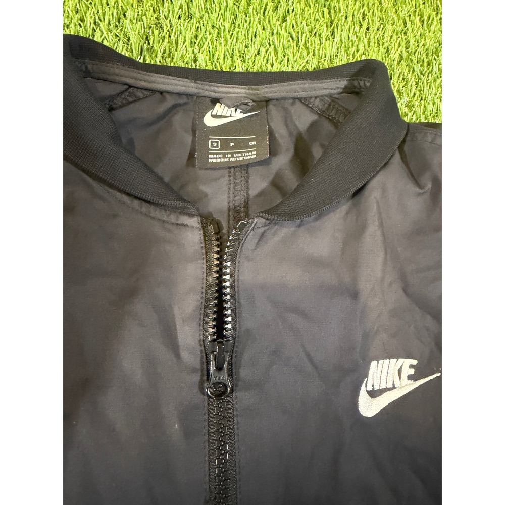 Nike Mens Black Full Zip Bomber Jacket Sportswear Windbreaker Size Small